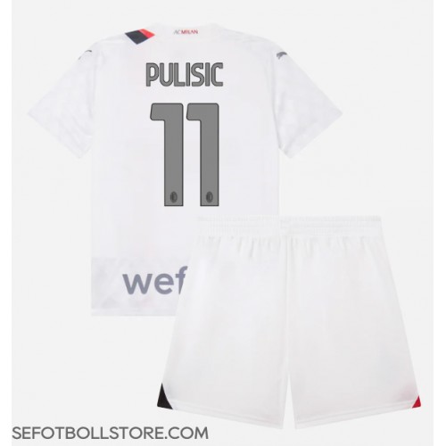 AC Milan Christian Pulisic #11 Replika babykläder Bortaställ Barn 2023-24 Kortärmad (+ korta byxor)